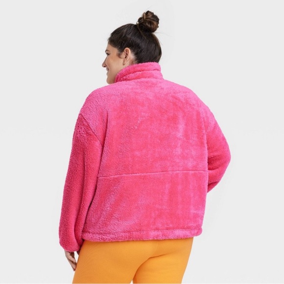 (NLA) Hot Pink Fleece Half-Zip Pullover Size XXL - Picture 3 of 6